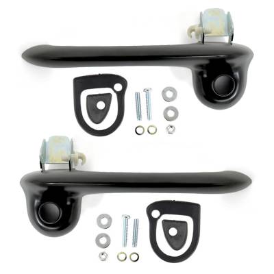 All Classic Parts - 65 - 66 Mustang, 69 - 70 Mustang Outside Door Handle Assembly, BLACK, PAIR