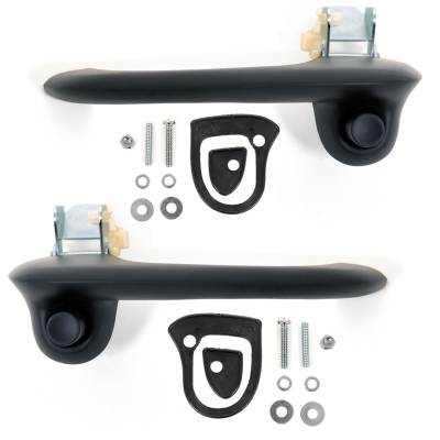 All Classic Parts - 67 - 68 Mustang Outside Door Handle Assembly, BLACK, PAIR