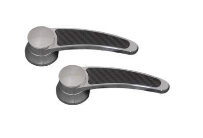 March Performance Pulleys - 1965 - 1966 All Or 1967 Std Interior Mustang Door Handles, Carbon Fiber