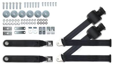 65-73 Mustang Front Seat Shoulder Belt Seat Belts, with Hardware, Push Button Buckle