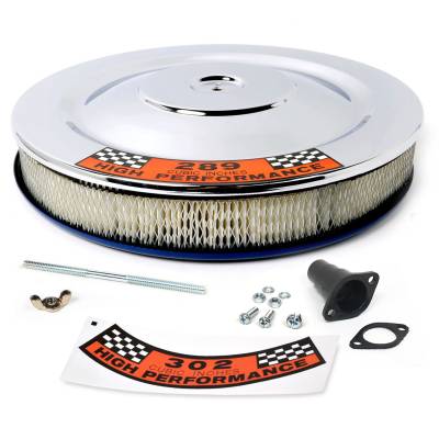 All Classic Parts - 65-73 Mustang Air Cleaner Assembly, 14" V8 HiPo w/ Economy Filter