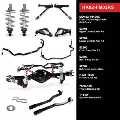 QA1 Suspension - 67-70 Mustang QA1 Level 2 Full Vehicle Suspension and Handling Kit, w/ 9 Inch Housing