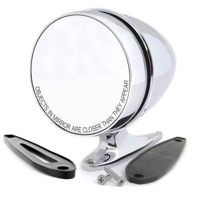 All Classic Parts - 65-68 Mustang Outside Mirror, Bullet Convex Right, Long Base