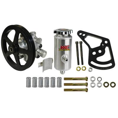 Stang-Aholics - 64 - 73 Mustang Power Steering Pump Kit, Remote Reservoir, V-Belt Pulley, 289/302 Windsor Block
