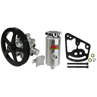 Stang-Aholics - 64 - 73 Mustang Power Steering Pump Kit, Remote Reservoir, V-Belt Pulley, 351 Windsor/Cleveland