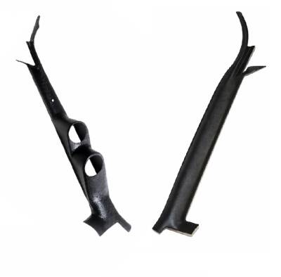 MP Performance Products - 71 - 73 Mustang Fastback Windshield Pillar Moldings with Gauge Pods, ABS, Made in the USA