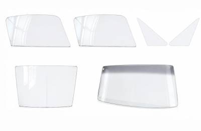 Stang-Aholics - 67-68 Mustang Fastback Complete Window Glass Set, Clear