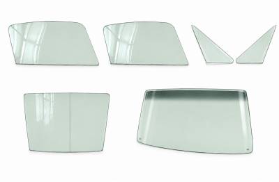 Stang-Aholics - 67-68 Mustang Fastback Complete Window Glass Set, Stock Green Tint