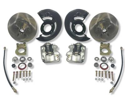 Miscellaneous - 65-69 Mustang Front Disc Brake Kit, 4 Piston Calipers, V8 Spindles