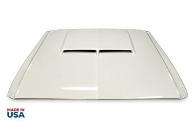 California Pony Cars - 1967 Mustang Shelby Styled Dual Scoop Fiberglass Hood, Short Version