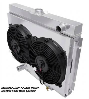 Champion Cooling - 67-70 Mustang 24 Inch Aluminum Radiator and Fans for 5.0 Coyote Engine Swaps