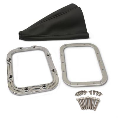 Eddie Motorsports - 64 - 93 Mustang Shifter Bezel Kit Mount Plate & Boot - Contoured
