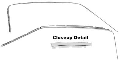 Dynacorn | Mustang Parts - 65-66 Mustang Fastback Door Sash Escutcheon Pair