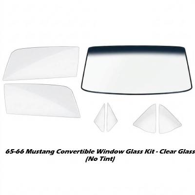 Stang-Aholics - 64-66 Mustang Convertible Window Glass Set, Clear Glass