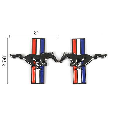 Daniel Carpenter Mustang Parts - 94 - 04 Mustang Running Horse Fender Emblems Black Chrome