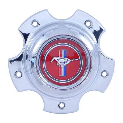 Daniel Carpenter Mustang Parts - 73 Mustang Center Wheel Cap Red Emblem with Stainless Steel Screws