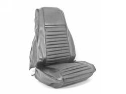 1969 Mustang  Mach 1 Front Bucket Seat Upholstery (Dark Red/Stri