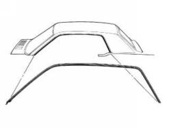 67 - 68 Mustang Coupe Roof Rail Seals, Pair