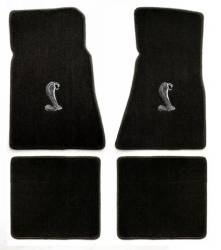 Carpet & Related - Floor Mat Sets - Lloyd Mats - 79 - 93 Mustang BLACK Floor Mats, Cobra Emblem