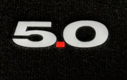 79 - 93 Mustang BLACK Floor Mats, 5.0 Emblem