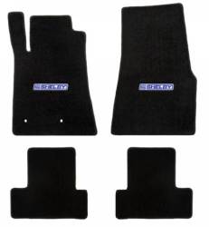 65 - 70 Mustang Conv. BLACK Floor Mats, Blue/White Shelby