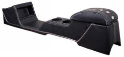 64 - 66 Mustang TMI Sport XR Full Length Console-Black/Black/White/Stainless