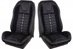 TMI Products - 69 - 70 Mustang TMI Sport XR Full Seat Upholstery-Black/Black/Blue/Steel - Image 2