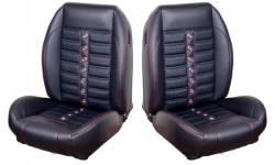 68 - 69 Mustang TMI Sport X Full Seat Upholstery-Black/Black/Steel