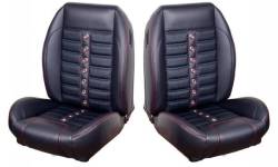 TMI Products - 68 - 69 Mustang TMI Sport X Full Seat Upholstery-Black/White/Steel - Image 2
