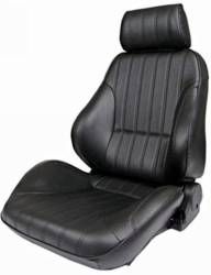 65 - 70 Mustang Procar Rally Seats, Black Leather, Pair with Adapters