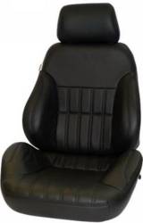 Procar - 65 - 70 Mustang ProCar Rally Smoothback Upper Seats, BLACK LEATHER, Pair with Adapters - Image 2