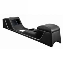 65 - 66 Mustang TMI Sport R Full Length Console-Vinyl/ Black Suede/ Gray Stitch