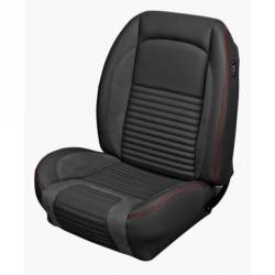 67 Mustang TMI Sport R Series Seat Upholstery-Black/Black/Red