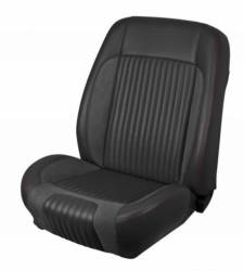 Upholstery - Front & Rear Fastback Seats - TMI Products - 68 - 69 Mustang TMI Sport R Series Seat Upholstery-Black/Black/Blue