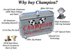 Champion Cooling - 64 - 66 Mustang V8 Conversion Radiator 3 Core - Image 3