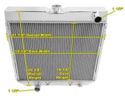 64 - 66 Mustang Oversized Radiator 3 Core