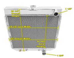 64 - 66 Mustang Oversized Radiator 3 Core