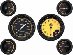 64 - 66 Mustang AutoCross 6 Gauge Set, Yellow