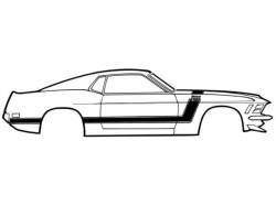 1970 Mustang Boss Stripe Kit Black