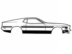 71-72 Mustang Rally Stripes (Black)