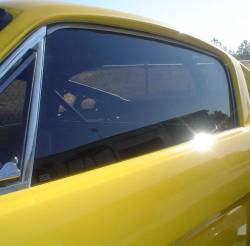 65-66 Mustang Fastback LH Door Glass, Smoke