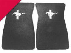 Mustang Embroidered Carpet Floor Mats (Bright Red)