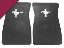 1964 - 1973 Mustang  Embroidered Carpet Floor Mats (Maroon)