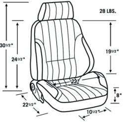 Procar - Mustang ProCar Rally Smooth Back Seat, BLACK LEATHER, Left - Image 2