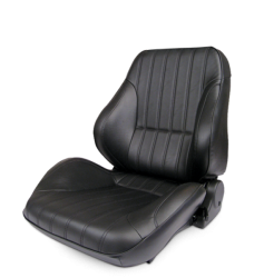 Mustang ProCar Rally Lowback Seat without Headrest, Black Leather, Right