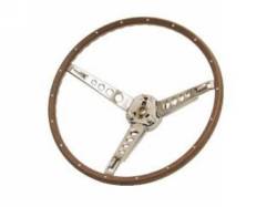 65 - 66 Mustang Deluxe Steering Wheel Assembly (Woodgrain)