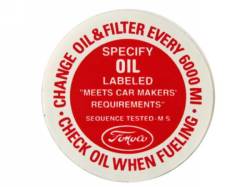 1964 - 1966 Mustang  Oil Filler Cap Decal