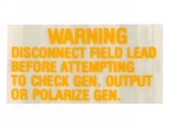 1964 - 1966 Mustang  Voltage Regulator Warning Decal