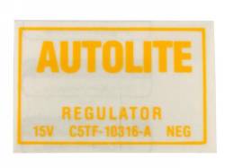 1967 Mustang  Voltage Regulator Decal