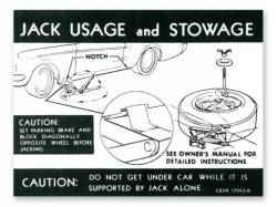 1968 Mustang  Jack Instructions (Styled Wheel)